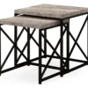 Monarch Reclaimed Wood Look 2-Piece Nesting Table Set
