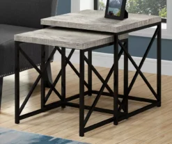 Monarch Reclaimed Wood Look 2-Piece Nesting Table Set -Home Furniture Store 810542384 1
