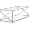 Tempered Glass & Chrome Metal X Coffee Table -Home Furniture Store 810542388 2 1