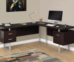 Monarch Metal 3-Drawer L-Shaped Computer Desk -Home Furniture Store 810542415 1