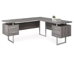 Monarch Metal 3-Drawer L-Shaped Computer Desk -Home Furniture Store 810542416 2