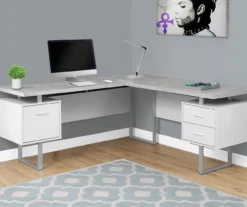 Monarch Metal 3-Drawer L-Shaped Computer Desk -Home Furniture Store 810542417 1