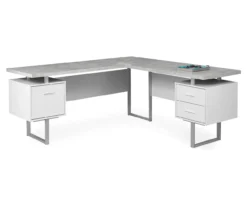 Monarch Metal 3-Drawer L-Shaped Computer Desk -Home Furniture Store 810542417 2