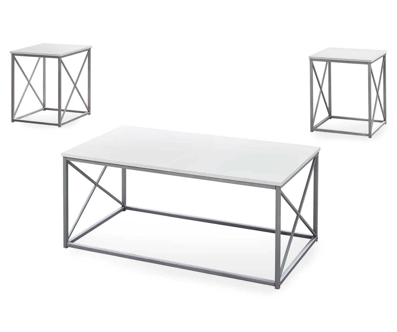Monarch X Frame 3-Piece Occasional Table Set Monarch X Frame 3-Piece Occasional Table Set -Home Furniture Store 810542420 2