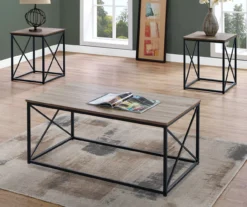 Monarch X Frame 3-Piece Occasional Table Set 4 Monarch X Frame 3-Piece Occasional Table Set -Home Furniture Store 810542421 1