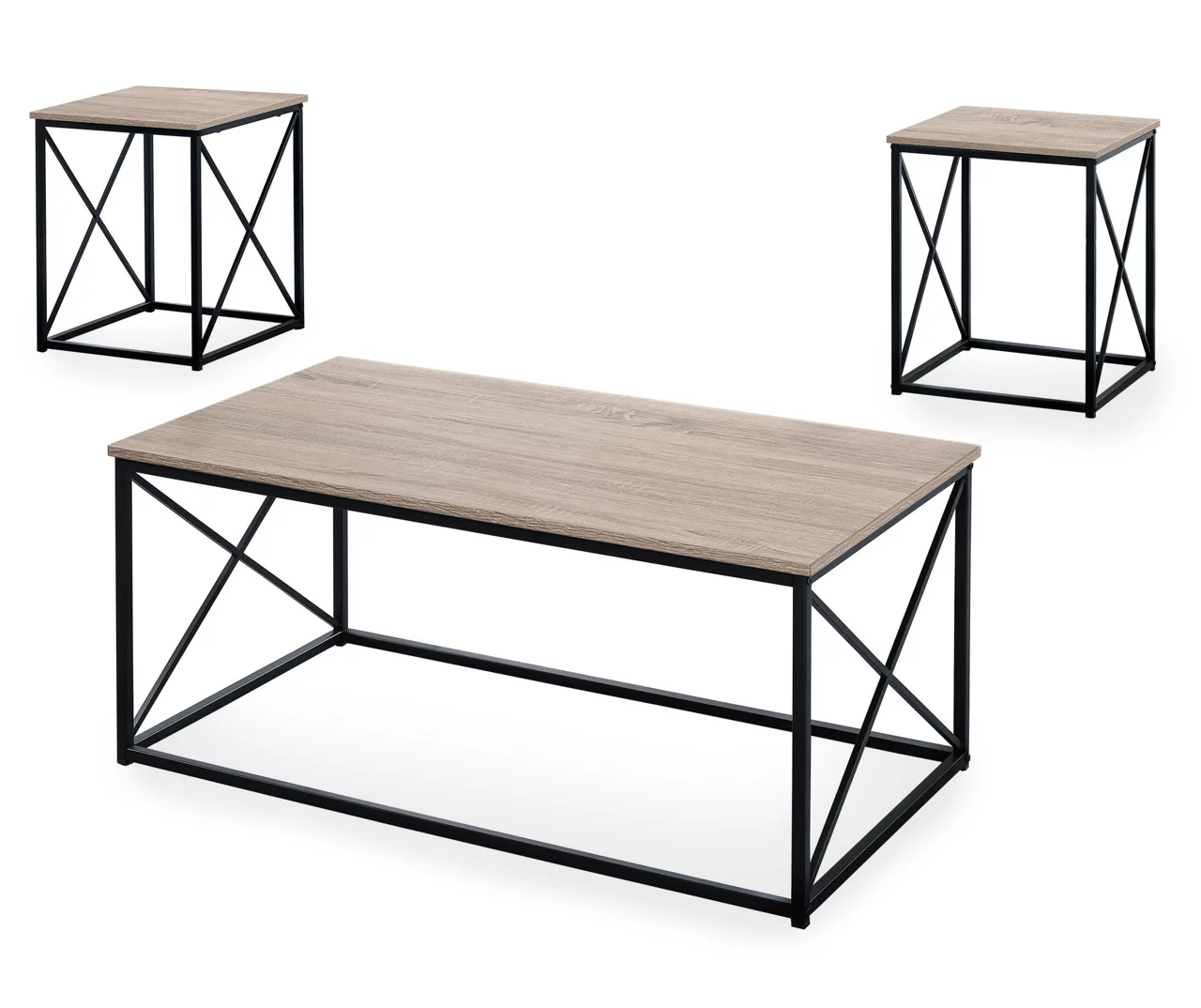 Monarch X Frame 3-Piece Occasional Table Set Monarch X Frame 3-Piece Occasional Table Set -Home Furniture Store 810542421 2