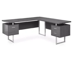 Monarch Metal 3-Drawer L-Shaped Computer Desk
