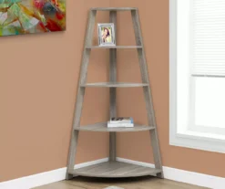 Monarch 4-Shelf Etagere Corner Bookcase -Home Furniture Store 810542452 1