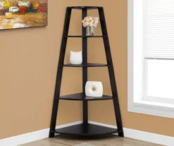 Monarch 4-Shelf Etagere Corner Bookcase -Home Furniture Store 810542456 1