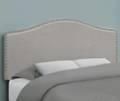 Monarch Linen Nailhead Trim Headboard -Home Furniture Store 810542515 1