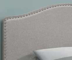 Monarch Linen Nailhead Trim Headboard -Home Furniture Store 810542515 3