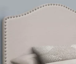Monarch Linen Nailhead Trim Headboard -Home Furniture Store 810542522 3