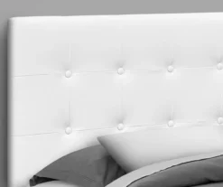 Monarch Faux Leather Button Tufted Headboard 18 Monarch Faux Leather Button Tufted Headboard -Home Furniture Store 810542527 3
