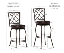 Pike Brown 3-Piece Upholstered Adjustable Swivel Stool Set -Home Furniture Store 810543038 D8 12