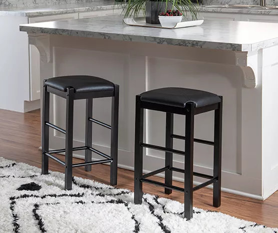 Bay Faux Leather & Wood Counter Stools, 2-Pack Bay Faux Leather & Wood Counter Stools, 2-Pack -Home Furniture Store 810543042 2