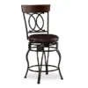 Kelley Brown & Matte Bronze Metal Ox Back Swivel Bar Stool -Home Furniture Store 810543056 1