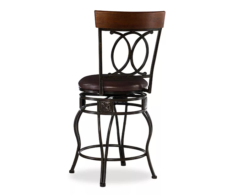 Kelley Brown & Matte Bronze Metal Ox Back Swivel Bar Stool Kelley Brown & Matte Bronze Metal Ox Back Swivel Bar Stool -Home Furniture Store 810543056 4