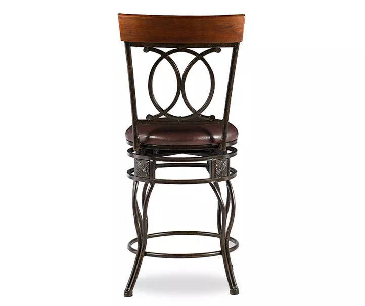 Kelley Brown & Matte Bronze Metal Ox Back Swivel Bar Stool Kelley Brown & Matte Bronze Metal Ox Back Swivel Bar Stool -Home Furniture Store 810543056 5