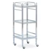 Hawkins Chrome & Glass 3-Shelf Rolling Cart -Home Furniture Store 810543096 1