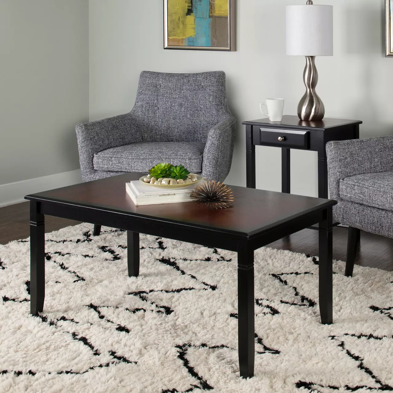 Shirley Black Cherry Transitional Wood Coffee Table Shirley Black Cherry Transitional Wood Coffee Table -Home Furniture Store 810543142 2