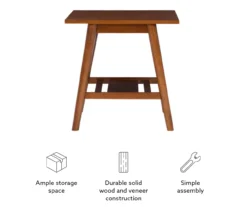 Presley Brown 2-Tier Slatted Wood End Table -Home Furniture Store 810543147 A0 10