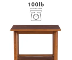 Presley Brown 2-Tier Slatted Wood End Table -Home Furniture Store 810543147 A0 11