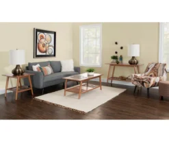 Presley Brown 2-Tier Slatted Wood End Table -Home Furniture Store 810543147 A0 8