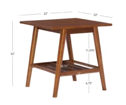 Presley Brown 2-Tier Slatted Wood End Table -Home Furniture Store 810543147 D8 12