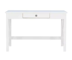 Richland White 1-Drawer Wood X Leg Desk -Home Furniture Store 810543159 3