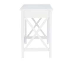 Richland White 1-Drawer Wood X Leg Desk -Home Furniture Store 810543159 4