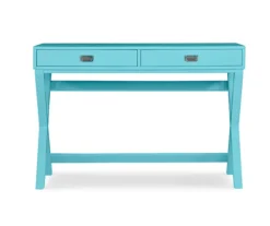 Cami Blue X-Base Campaign Style Writing Desk 4 Cami Blue X-Base Campaign Style Writing Desk -Home Furniture Store 810543182 3
