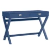 Kari Navy Blue 2-Drawer Campaign Desk -Home Furniture Store 810543186 1