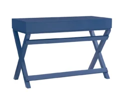 Kari Navy Blue 2-Drawer Campaign Desk -Home Furniture Store 810543186 5