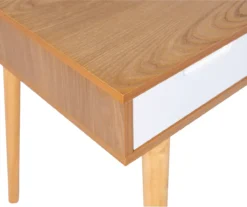 Nate Ash & White 2-Drawer Writing Desk 7 Nate Ash & White 2-Drawer Writing Desk -Home Furniture Store 810543187 A8 5