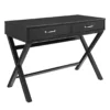 Kari Black 2-Drawer Campaign Desk 1 Kari Black 2-Drawer Campaign Desk -Home Furniture Store 810543190 1