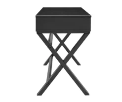 Kari Black 2-Drawer Campaign Desk -Home Furniture Store 810543190 5