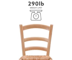 Bordeaux Natural Handwoven Ladder Back Side Chairs, 2-Pack -Home Furniture Store 810543191 A0 10