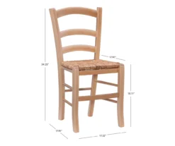 Bordeaux Natural Handwoven Ladder Back Side Chairs, 2-Pack -Home Furniture Store 810543191 D8 12