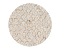 Globa Designs White & Gold Capiz Mosaic Beehive Accent Table -Home Furniture Store 810543194 A4