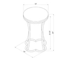 Globa Designs White & Gold Capiz Mosaic Beehive Accent Table -Home Furniture Store 810543194 A7