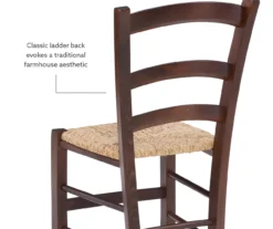 Bordeaux Walnut Handwoven Ladder Back Side Chairs, 2-Pack -Home Furniture Store 810543200 A8 2