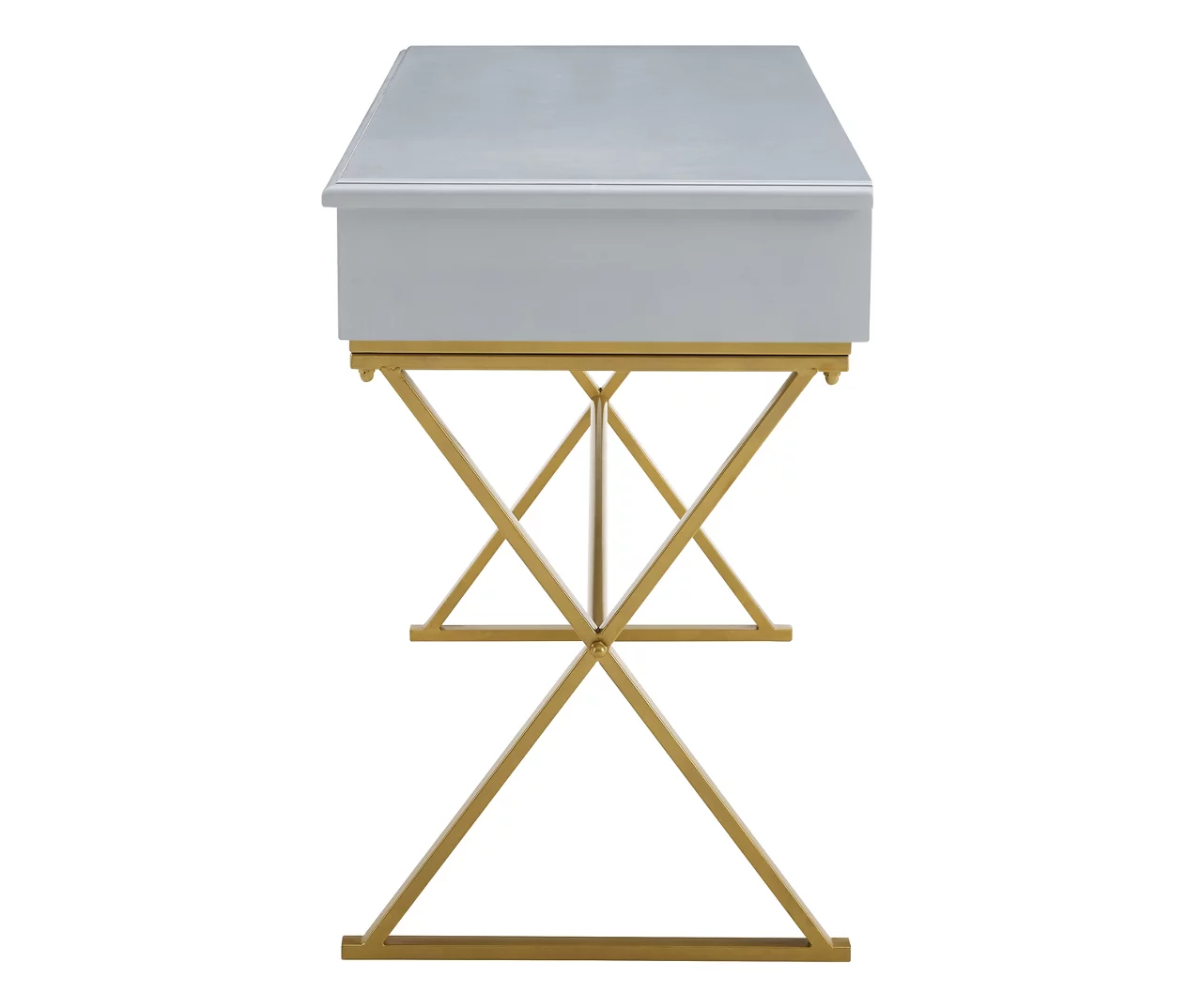 Glam Gray & Gold 2-Drawer Campaign Desk Glam Gray & Gold 2-Drawer Campaign Desk -Home Furniture Store 810543219 A1 3