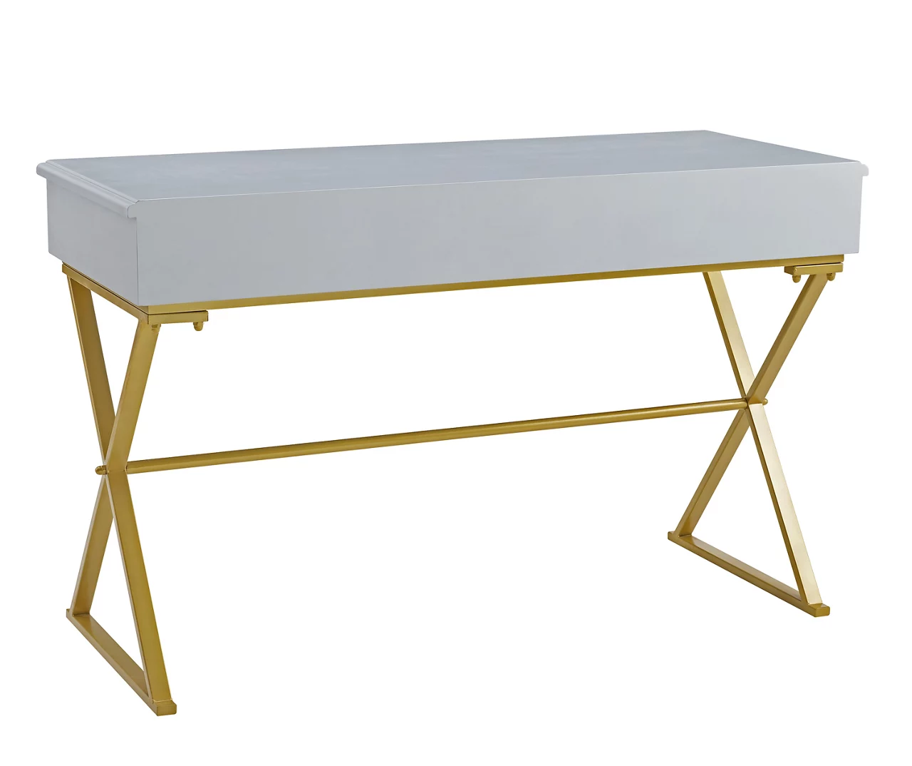 Glam Gray & Gold 2-Drawer Campaign Desk Glam Gray & Gold 2-Drawer Campaign Desk -Home Furniture Store 810543219 A1 4