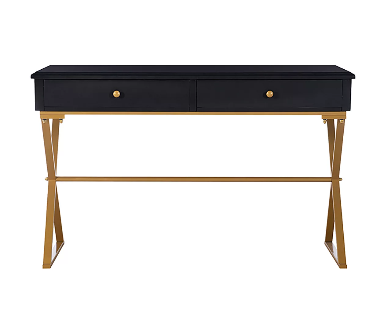 Glam Black & Gold 2-Drawer Campaign Desk Glam Black & Gold 2-Drawer Campaign Desk -Home Furniture Store 810543220 3
