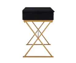 Glam Black & Gold 2-Drawer Campaign Desk 6 Glam Black & Gold 2-Drawer Campaign Desk -Home Furniture Store 810543220 5