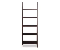 Boston Espresso 5-Shelf Wooden Ladder Bookcase -Home Furniture Store 810543223 3