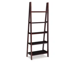 Boston Espresso 5-Shelf Wooden Ladder Bookcase -Home Furniture Store 810543223 4