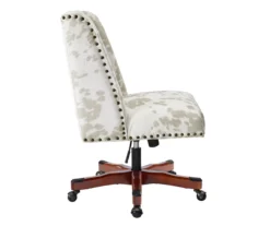 Austin Brown Linen Cow Print Office Chair -Home Furniture Store 810543224 A2 3