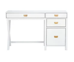 Kari White 4-Drawer Office Desk -Home Furniture Store 810543244 3