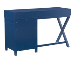 Kari Royal Blue 4-Drawer Office Desk -Home Furniture Store 810543245 A4 4